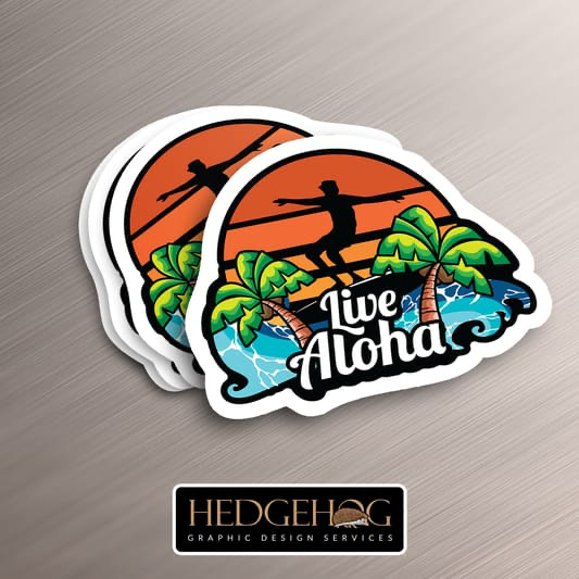 Live Aloha Script Live Aloha Stickers – Live Aloha Co